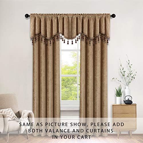 ELKCA Double-Sided Chenille Valance for Kitchen and Living Room