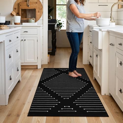 Livebox Black Boho Entry Rug 24 x 37