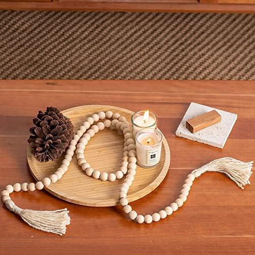 DECORKEY Rustic Wood Beads Garland 58 Inch Boho Decor