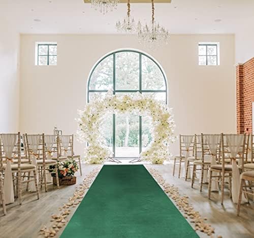 Green Velvet Aisle Runner 25ft x 15ft for Wedding Ceremony