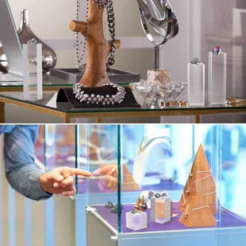 BENECREAT 5pcs Clear Acrylic Display Blocks for Jewelry and Gemstone Display