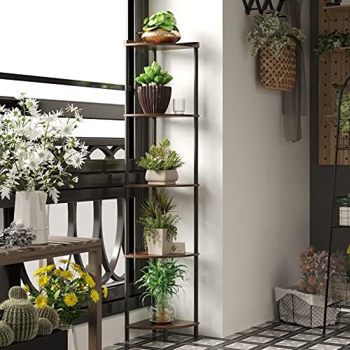 SUNMORY 5 Tier Corner Shelf Stand for Living Room