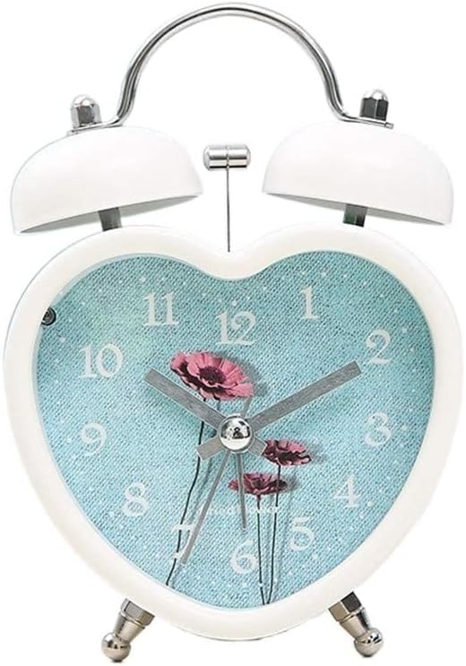 Retro Metal Silent Alarm Clock with Night Light