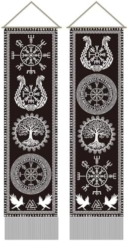 AHANDMAKER 2pcs Viking Symbol Tapestry Wall Hanging