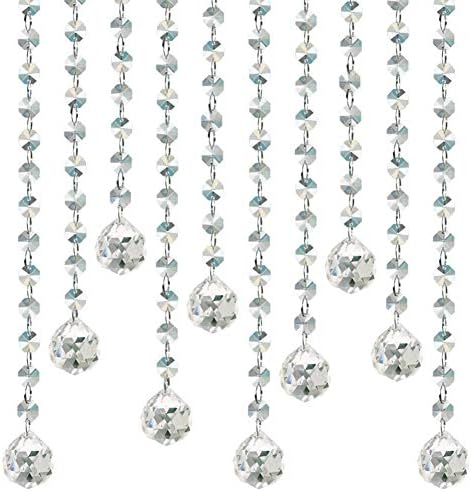 OKUOKA 25 Strands Crystal Beaded Curtain for Doorways