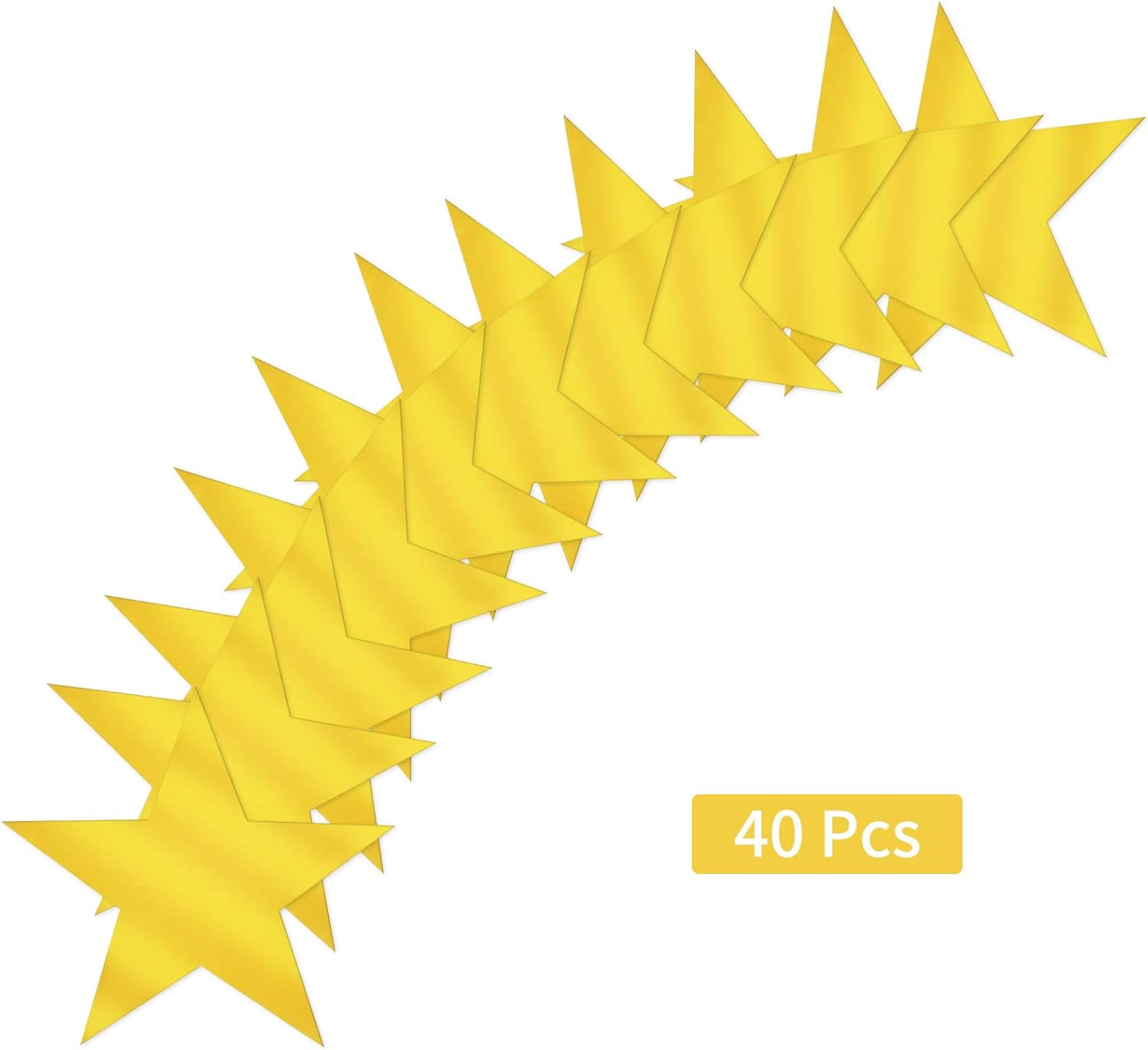 40 Pcs Gold Metallic Star Cutouts for Party Decorations