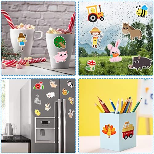 Farm Animal Gel Clings Sticker Set for Kids