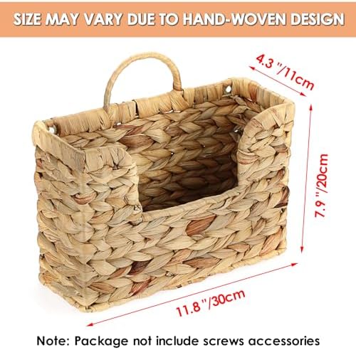 BTSKY Woven Hanging Magazine Holder with Handle