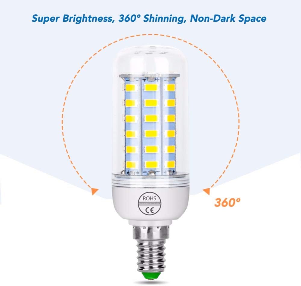 Energy Saving E14 LED Corn Bulbs 4Pack 6000K Daylight White