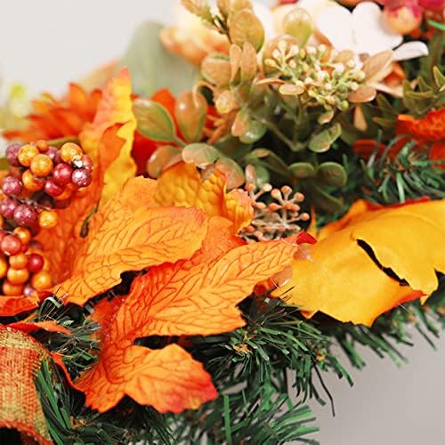 Harvest Teardrop Wreath with Light Fall Decor