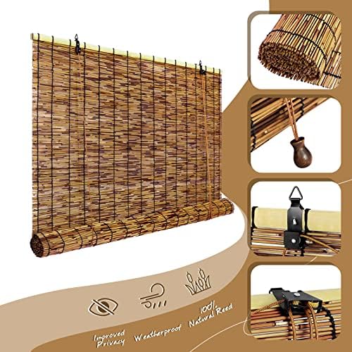Bamboo Roll-up Shade 2 Pack for Outdoor Window
