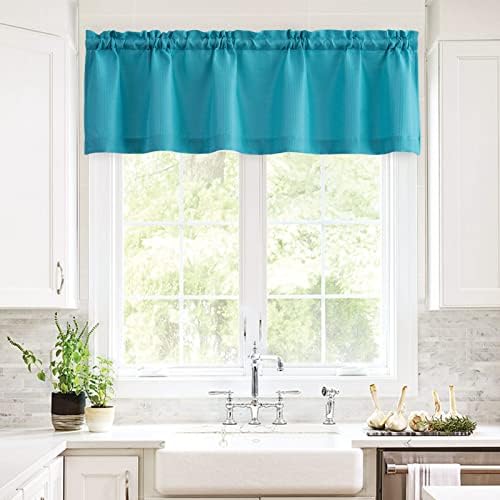 Valea Home Water Repellent Valance 60x16 Inches Turquoise 1 Panel