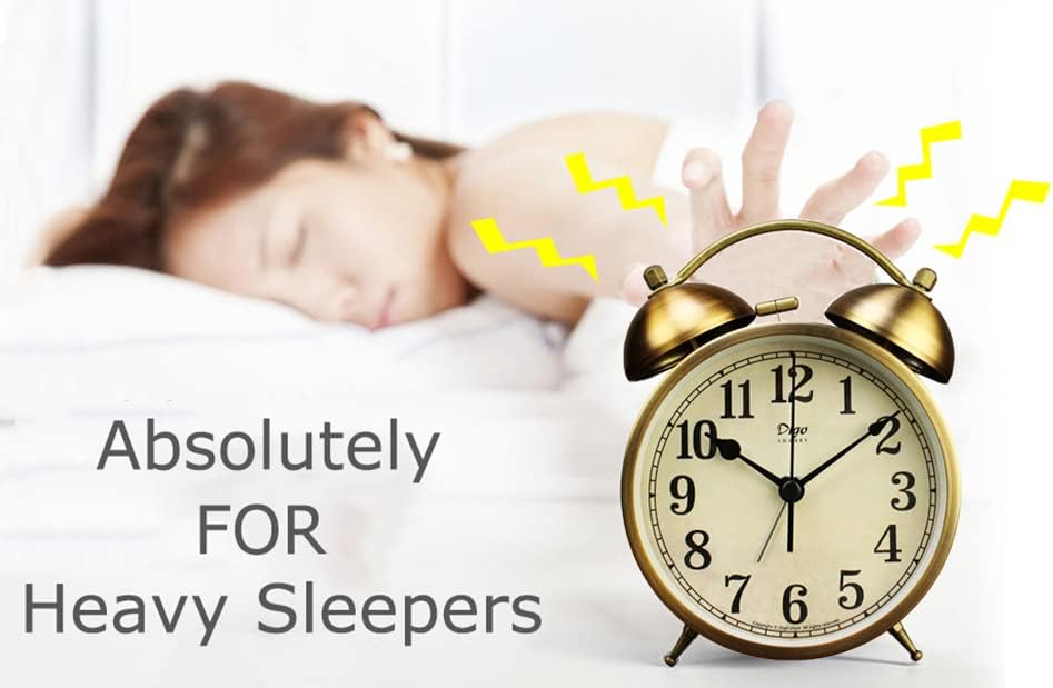 Maxspace Metal Golden Table Clock with Loud Alarm