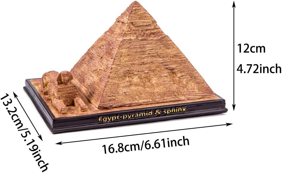 Egyptian Pyramid Statue Model Sphinx Sculpture Collectible Figurine