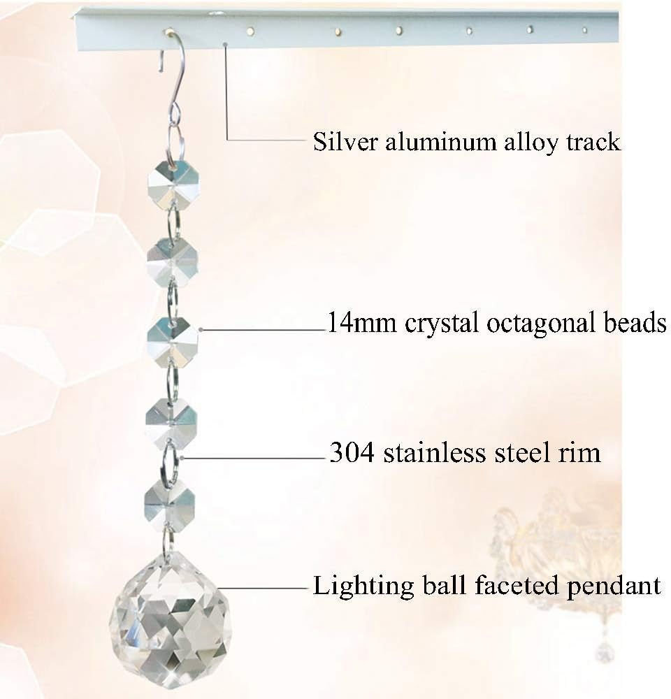 OKUOKA 25 Strands Crystal Beaded Curtain for Doorways