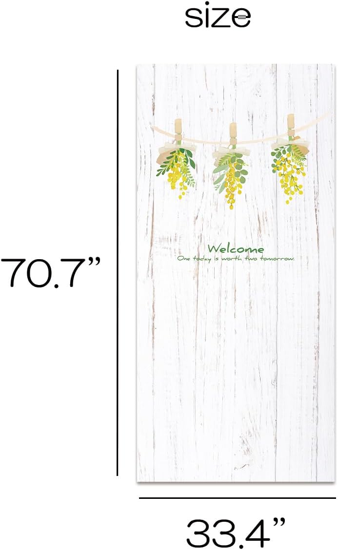 Noren Japanese Doorway Curtain with Botanical Wood Grain Print