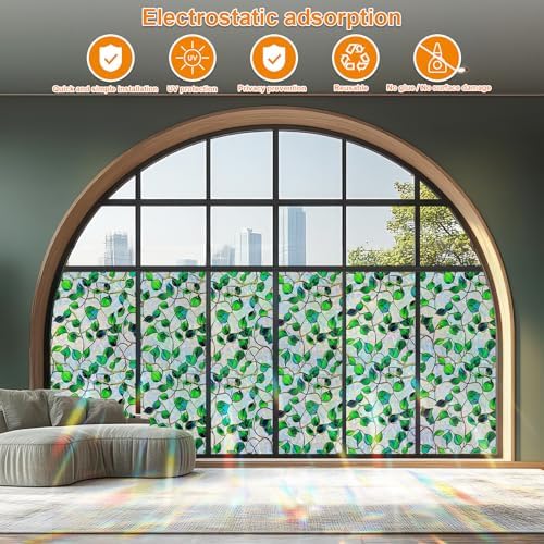 Somwise Window Privacy Film with Rainbow Holographic Effect