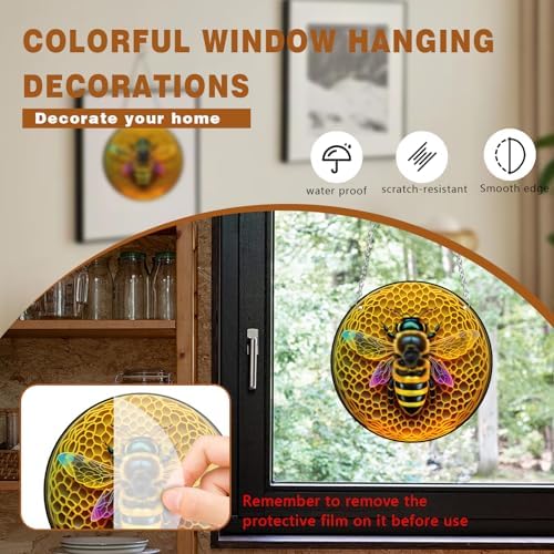 Bee Acrylic Window Hanging Decor Suncatcher