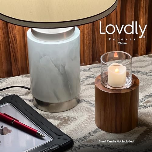 Lovdly Cremation Urn Wooden Glass Keepsake for Human Pet Ashes