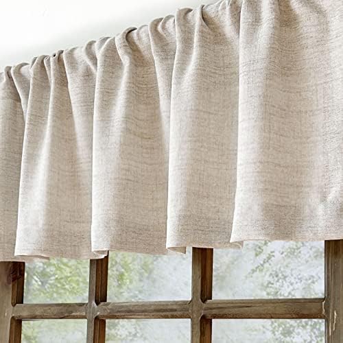 Oindec Faux Linen Valance 54x15 Inch Natural