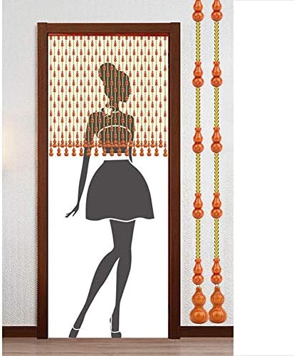 OKUOKA 31 Strand Wood Beaded Door Curtain