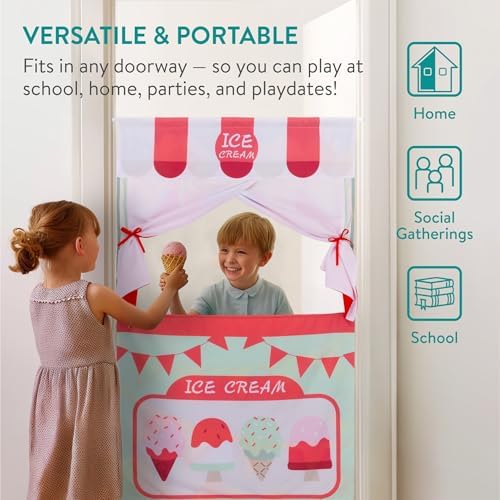 Navaris Double Sided Doorway Puppet Theater Curtain with Rod