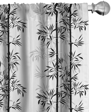 Ambesonne Tree of Life Curtains 2 Panel Set Pale Grey Off White