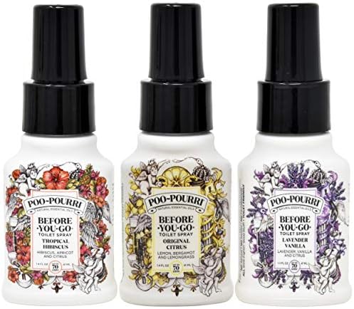 Poo-Pourri Original Citrus Lavender Vanilla Tropical Hibiscus 14 Oz Set