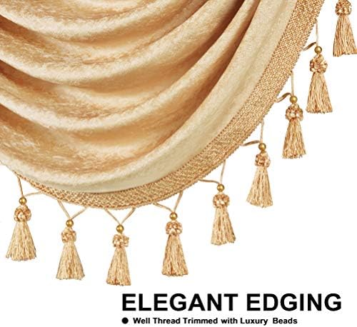 ELKCA Thick Chenille Valances Set of 2 for Living Room and Kitchen