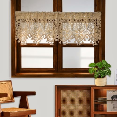 Boho Curtain Valance for Small Windows 47x26