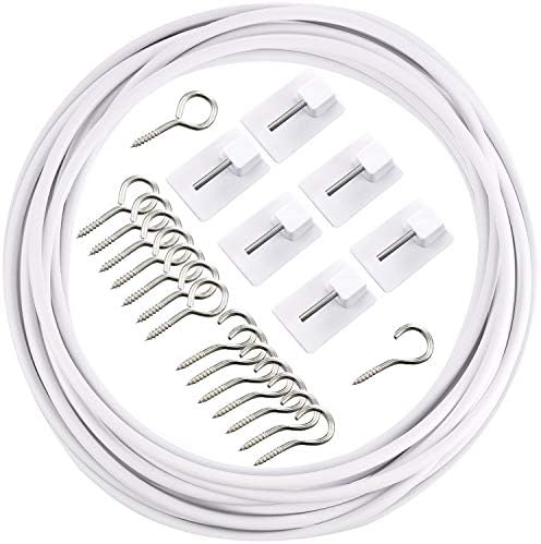 Shappy Curtain Wire with Self-Adhesive Hooks 6 Meter 8 Pairs