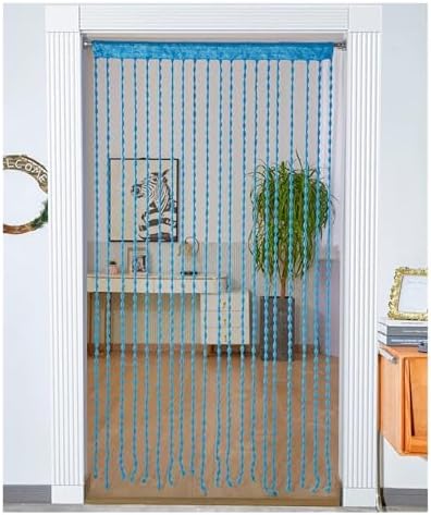 Doorway Curtain Bead Curtain 1x2M Blue Sheer