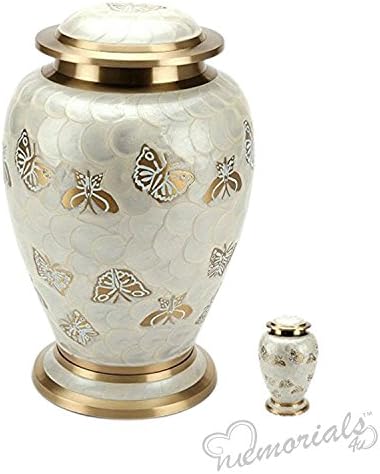 Golden Butterfly Cremation Urn Set for Human Ashes