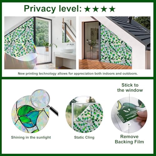 Somwise Window Privacy Film with Rainbow Holographic Effect