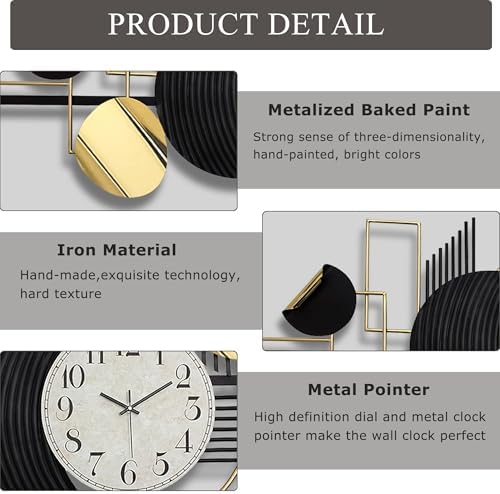 HAVFIFK Modern Geometry Wall Clock 591 X 228