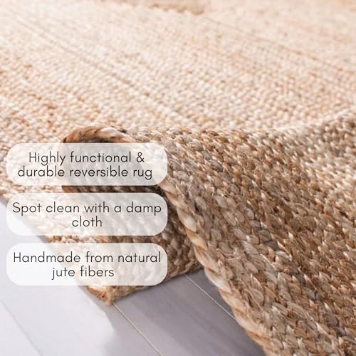 FRELISH DECOR Handwoven Jute Area Rug 2x3 Feet