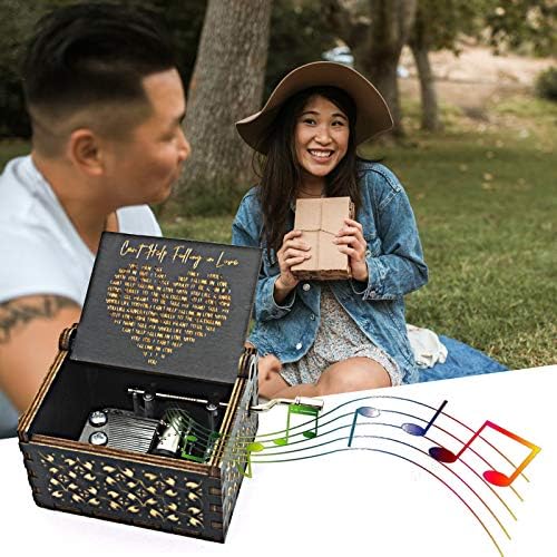 Cant Help Falling in Love Wooden Music Box - Black