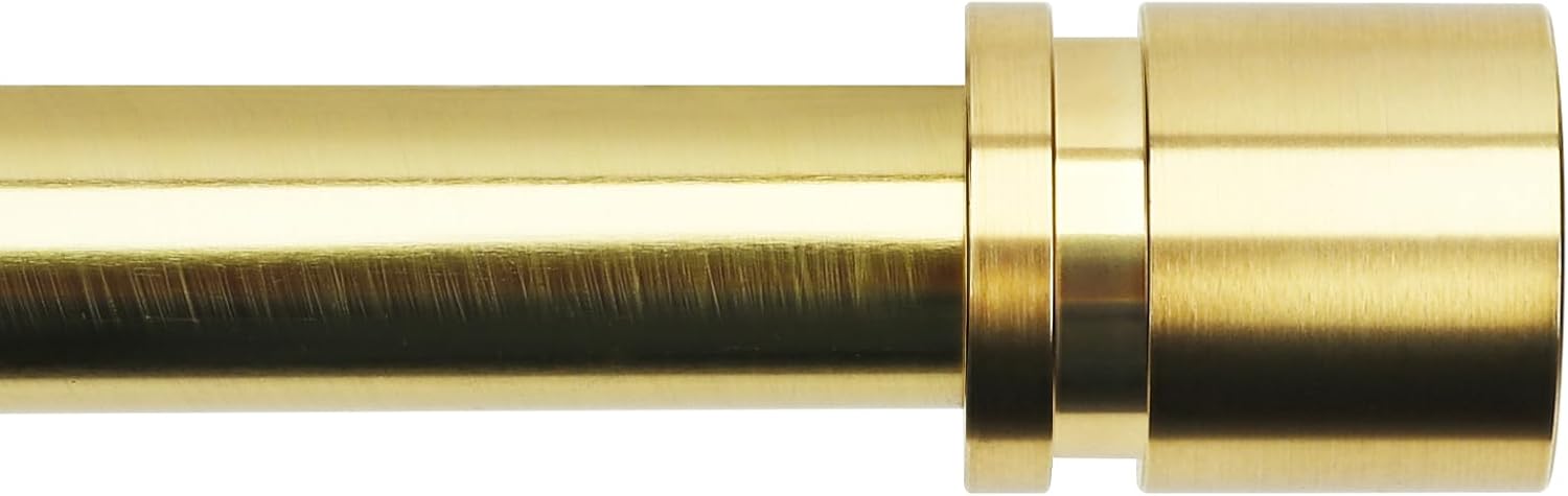 Byondeth Adjustable Curtain Rod 1 Inch Diameter with Gold Aluminum Finials