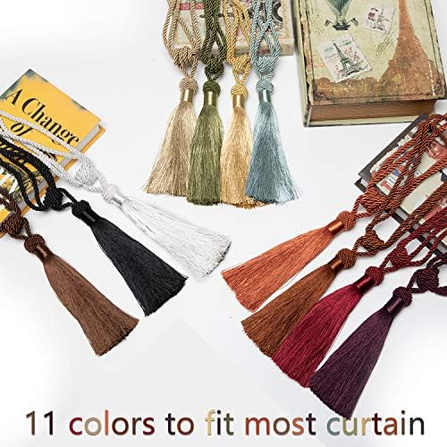 BEL AVENIR Curtain Tiebacks 2 Pack Gold Tassels