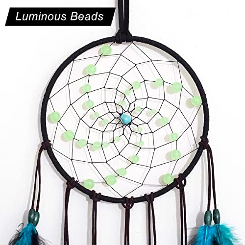 Luminous Dream Catcher with Sparkling Beads Handmade Bedroom Decor