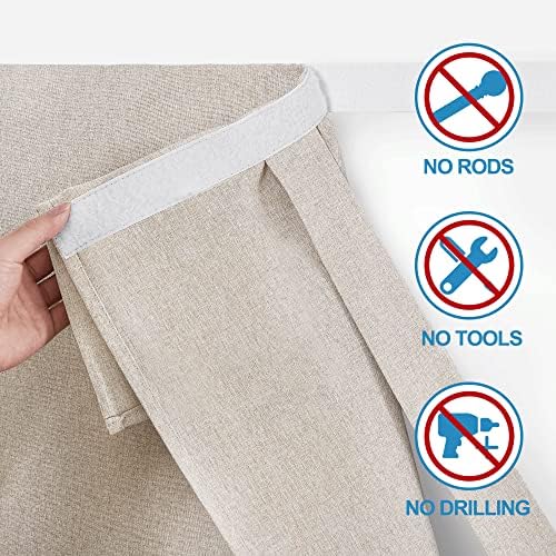 RYB HOME Tricia Room Darkening Curtains Khaki 26x69 Inch