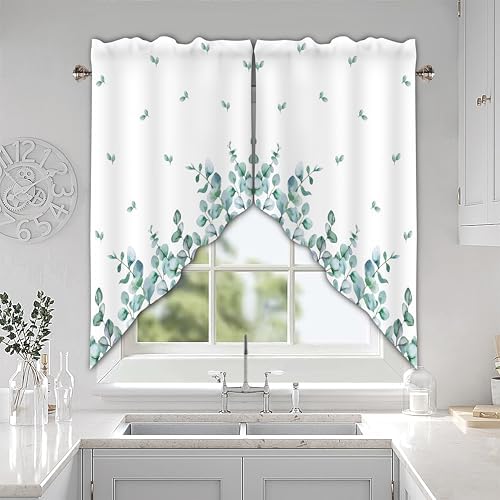 Green Leaf Swag Curtain Valance 28x36 inch