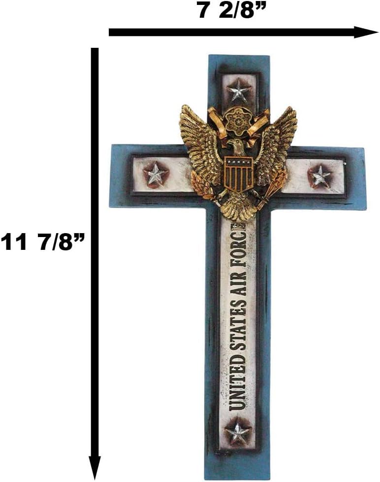 Bald Eagle Air Force Wall Cross Sculpture