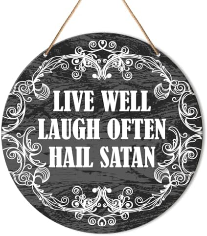 Gothic Wall Decor Satanic Hanging Sign for Gothic House