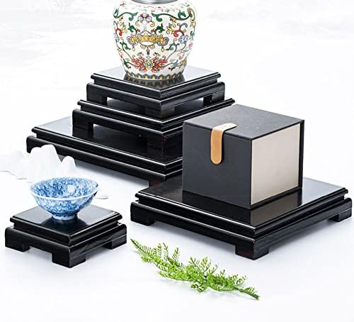 GOLDYWENDY Square Wooden Pedestal Plant Stand