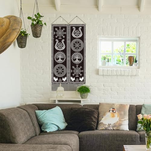 AHANDMAKER 2pcs Viking Symbol Tapestry Wall Hanging