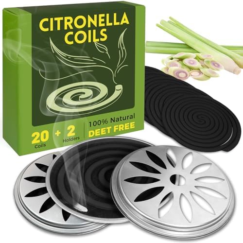 SCENTORINI Citronella Incense Coils 20 PCS with 2 Burners