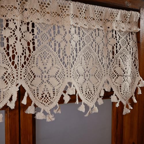 Boho Curtain Valance for Small Windows 47x26