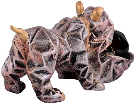 ZainArtistry Cool Dog Statue with Plate Home Decor