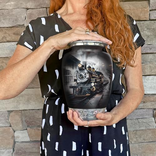 Train Railroad Urn for Human Ashes Handcrafted Memorial